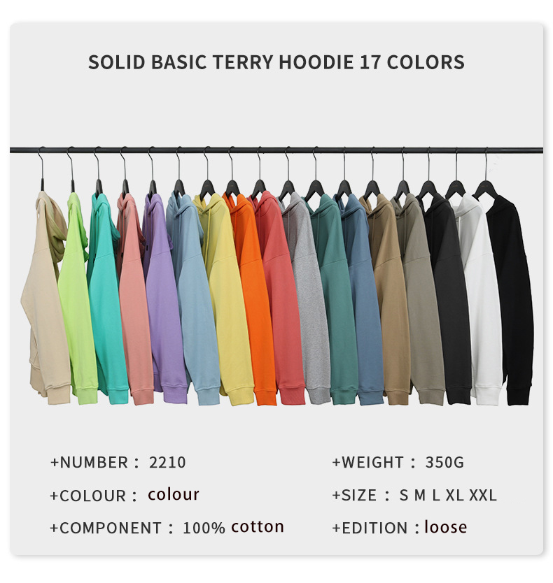 Basic Hoodie Unisex 350gsm Cotton Terry 5