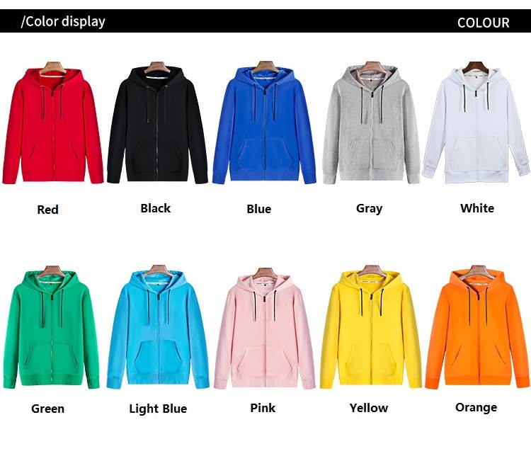 Custom Unisex Thick Fleece Zipper Hoodie 5